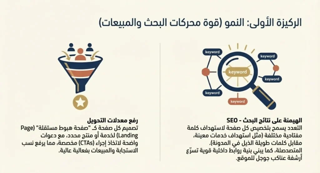 فوائد تصميم موقع إلكتروني متعدد الصفحات 02